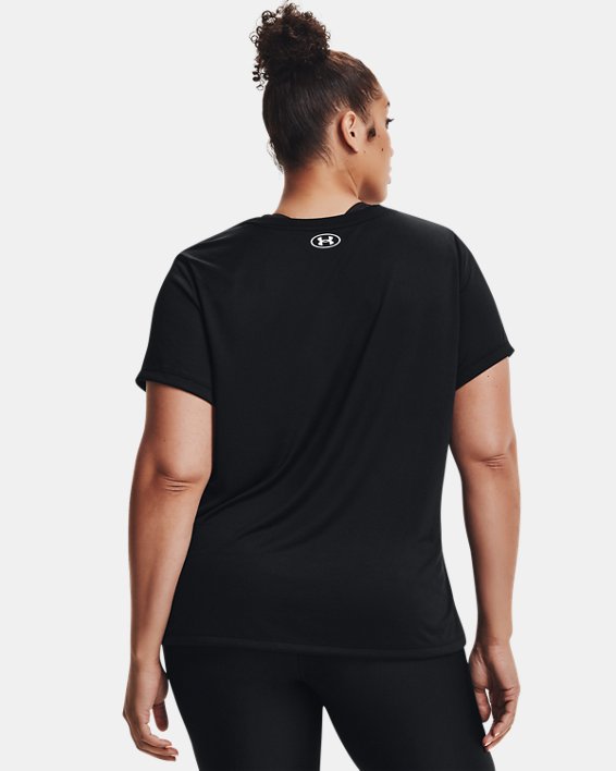 女士UA Tech™ Graphic短袖T恤, Black, pdpMainDesktop image number 1